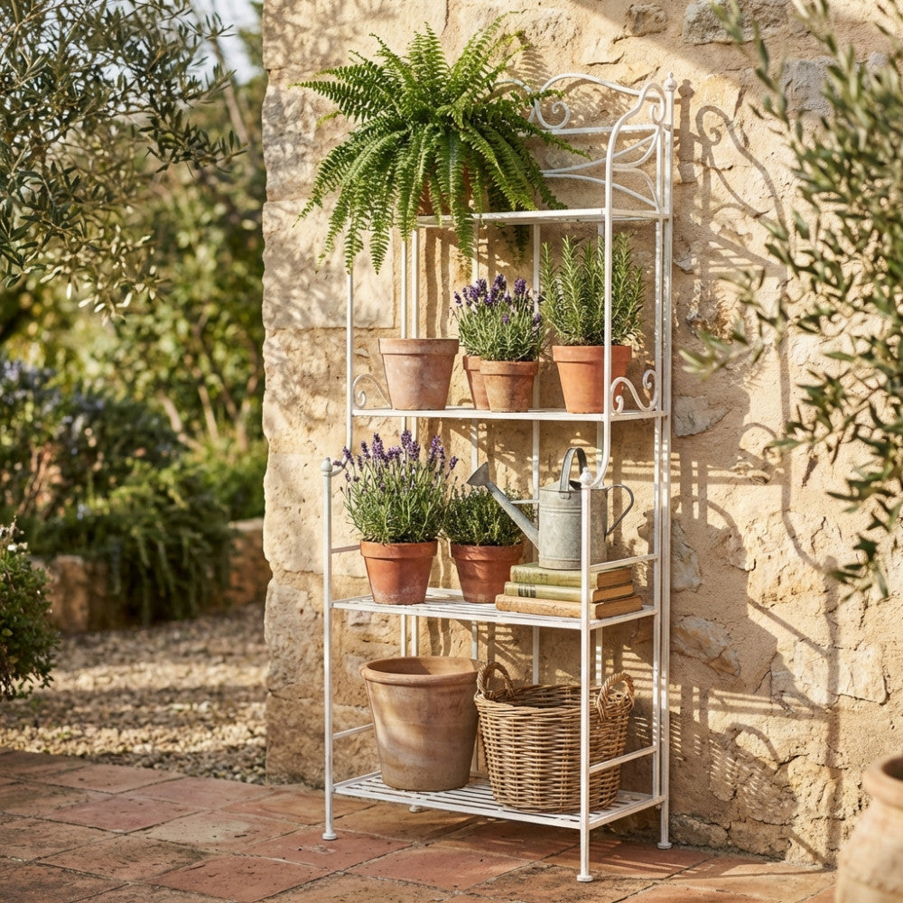 Étagère Noelle 4 Piani in Ferro Bianco Antico - MF802615