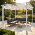 Gazebo Cosma Astoria 3x3 bianco con copertura scorrevole