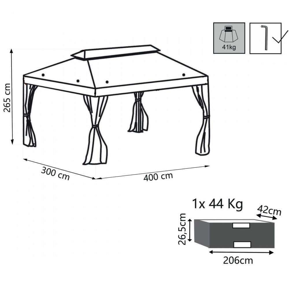Cosma Gazebo Con Doppio Tetto