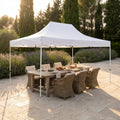 Gazebo Cosma Holiday 3x4,5 avorio allestito in giardino