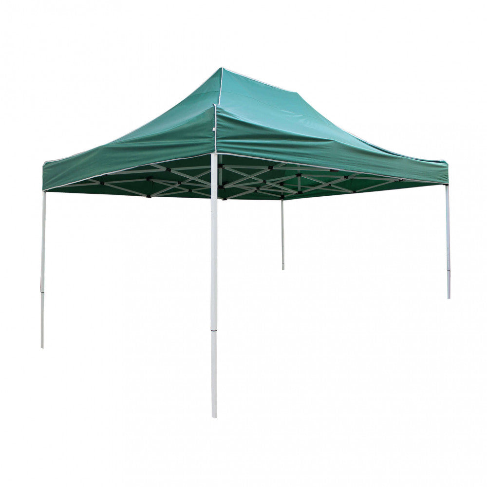 Gazebo Cosma verde struttura in acciaio su sfondo bianco