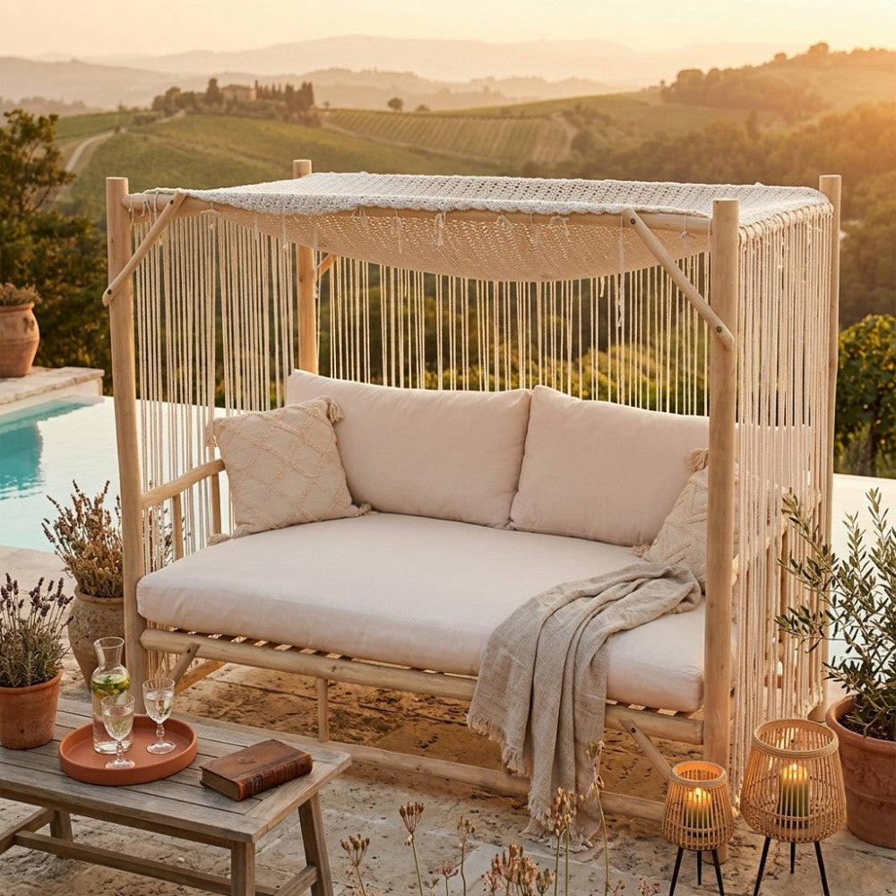 Gazebo Letto Cambrige in Teak con Cuscini 2 Posti - TE804324 - foto 2