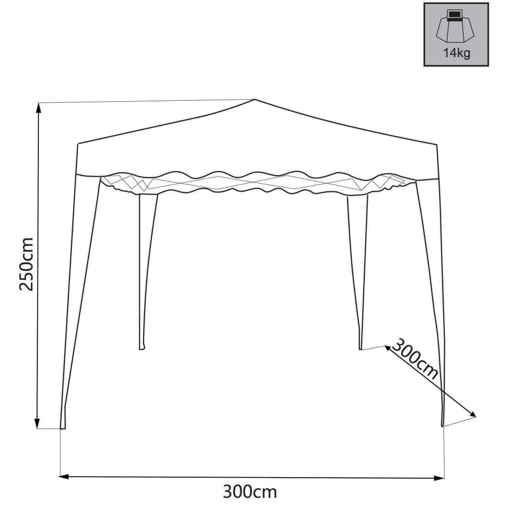 Cosma Gazebo Pieghevole Con Profilo Smerlato
