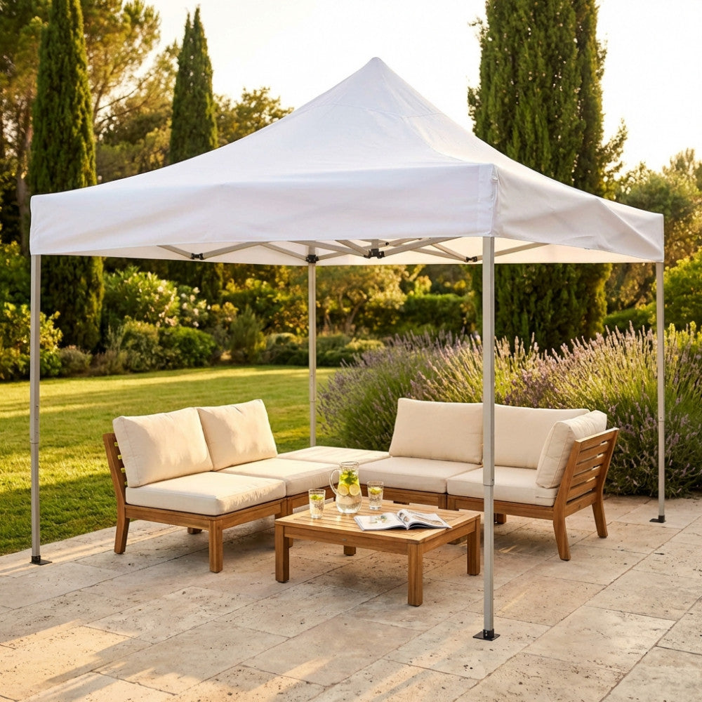 Gazebo pieghevole Cosma Professional 3x3 bianco avorio