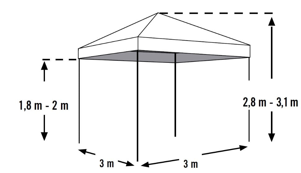 Gazebo richiudibile 300x300 cm con copertura verde - SH/GAZEBO22563 - foto 2