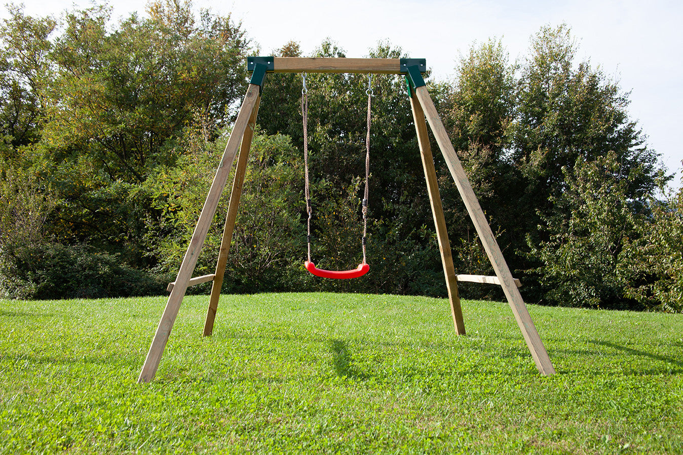 Dettaglio della struttura ad A del Gioco Altalena Singola Losa Esterni da vivere nel giardino