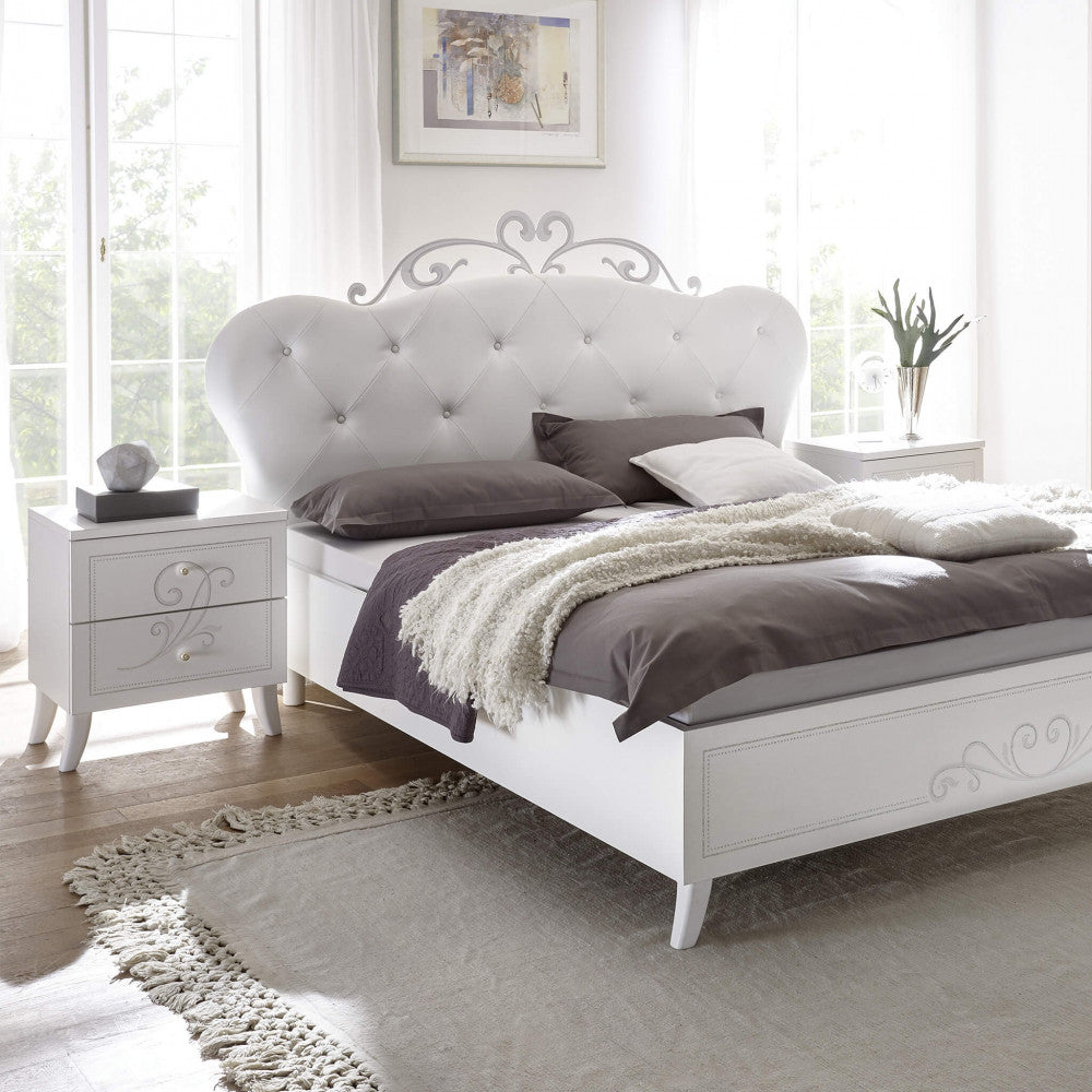 COPPIA COMODINI 2 CASSETTI BIANCO FRASSINATO ALESSANDRO