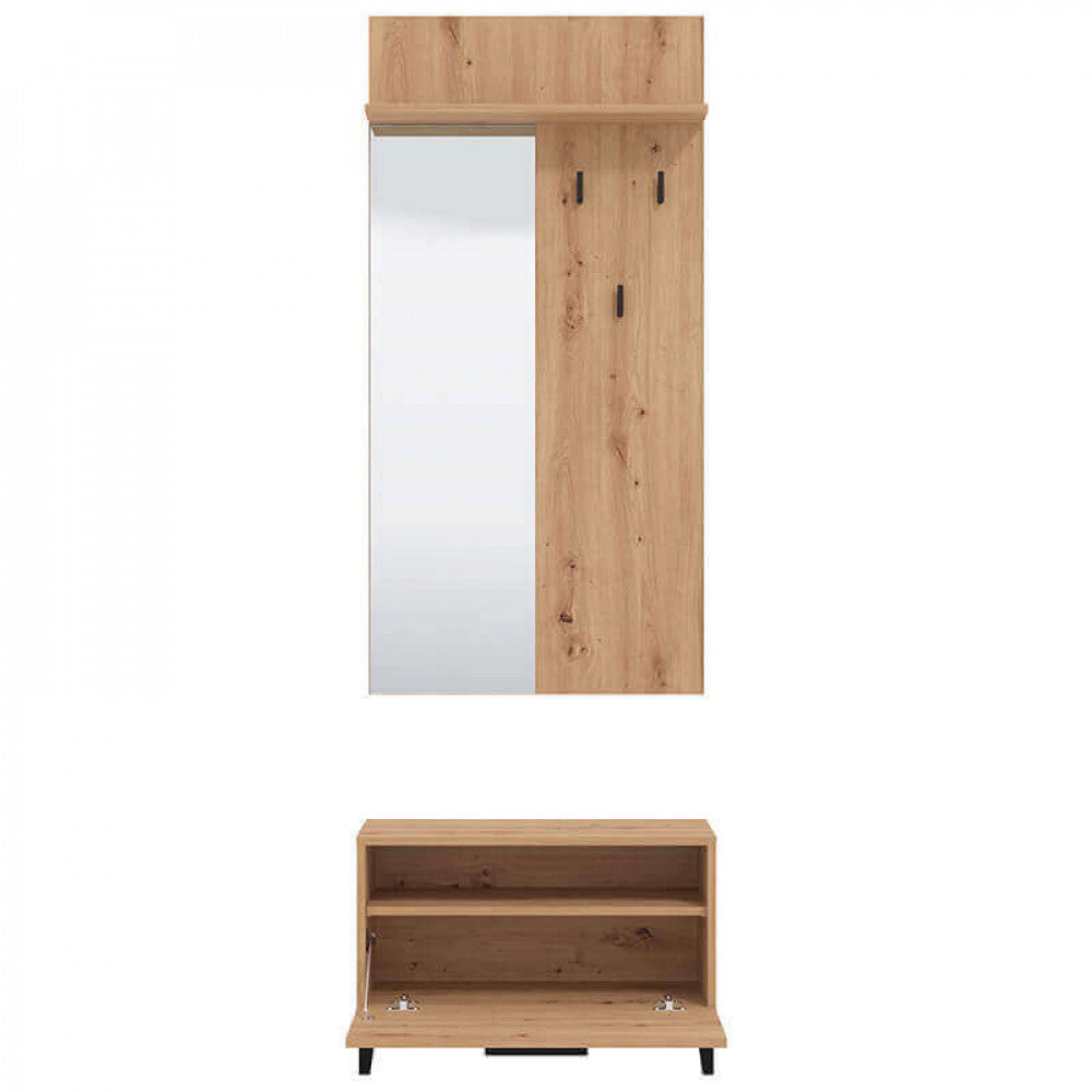 Interni e vani contenitivi del mobile ingresso Terni by Albert per appendere e riporre