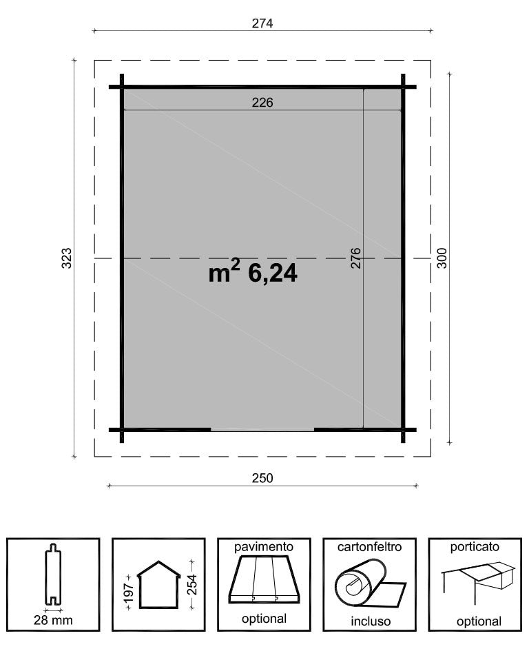 CASETTA ELENA CM. 250X300