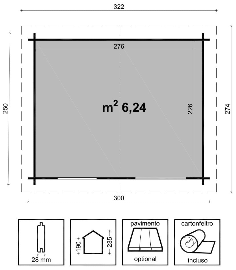 CASETTA MALAGA 300X250