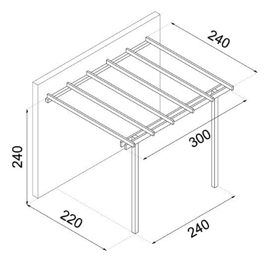 PERGOLA ADDOSSATA 300X240