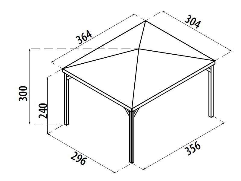 GAZEBO ISCHIA 360X300 SENZA GRIGLIATI
