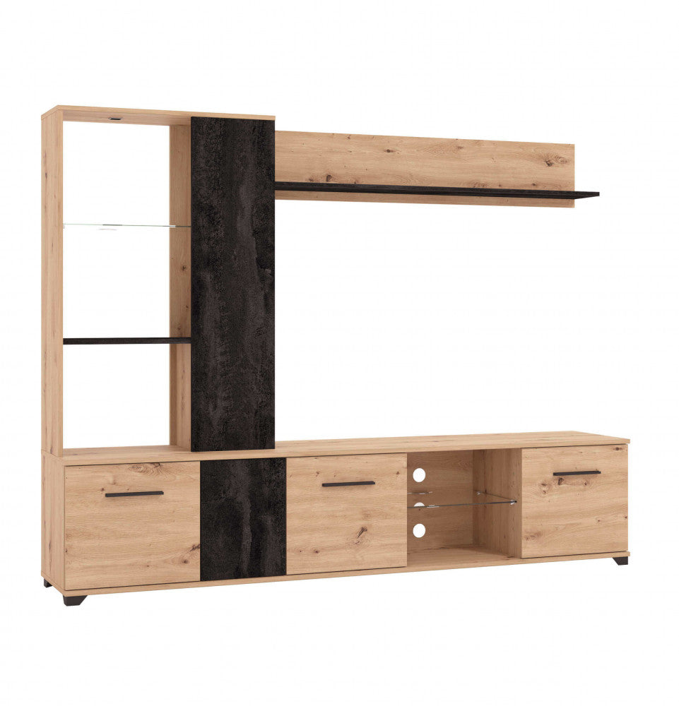 SOGGIORNO ALHAMBRA ROVERE ARTIGIANO E CARBON