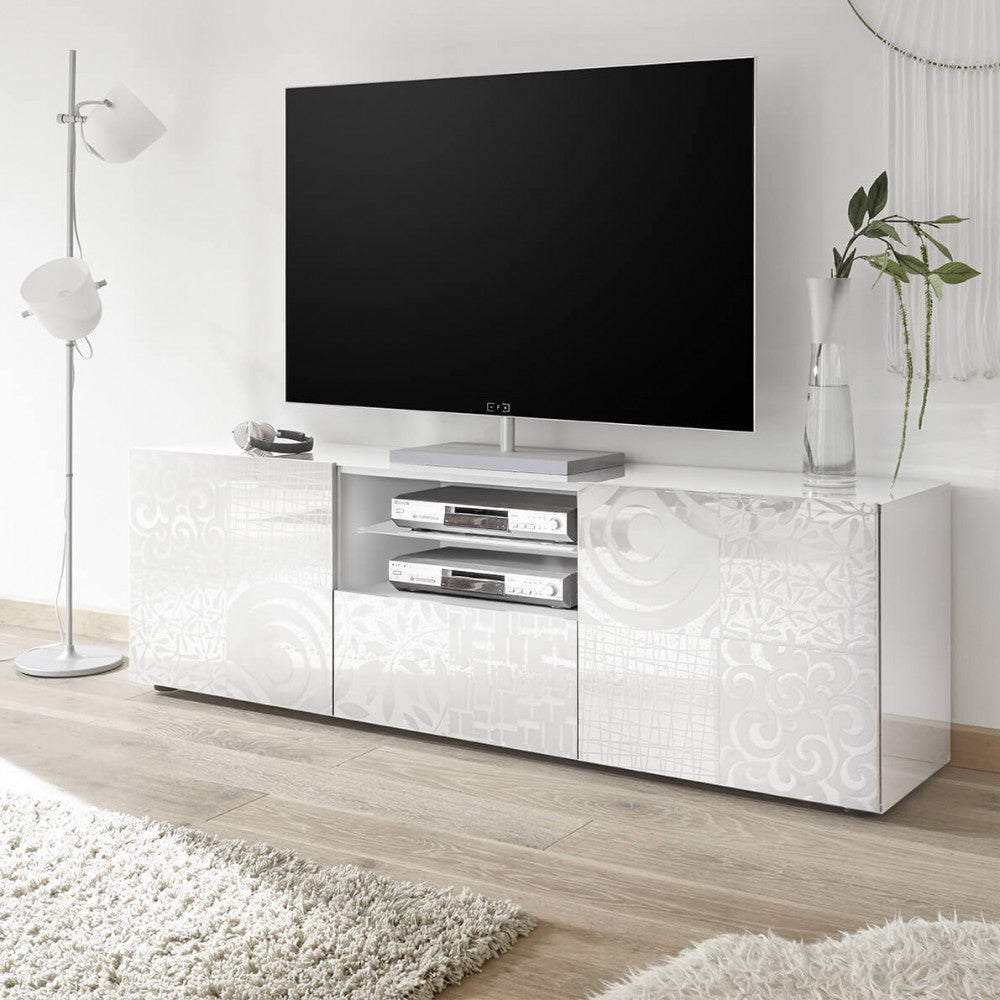 Mobile 2 Ante 3 Cassetti Bianco Lucido/Cadiz "Alberto"