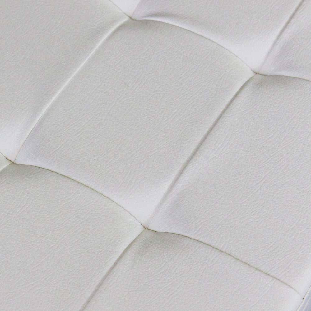 POUF CONTENITORE RETTANGOLARE IN ECOPELLE BIANCO
