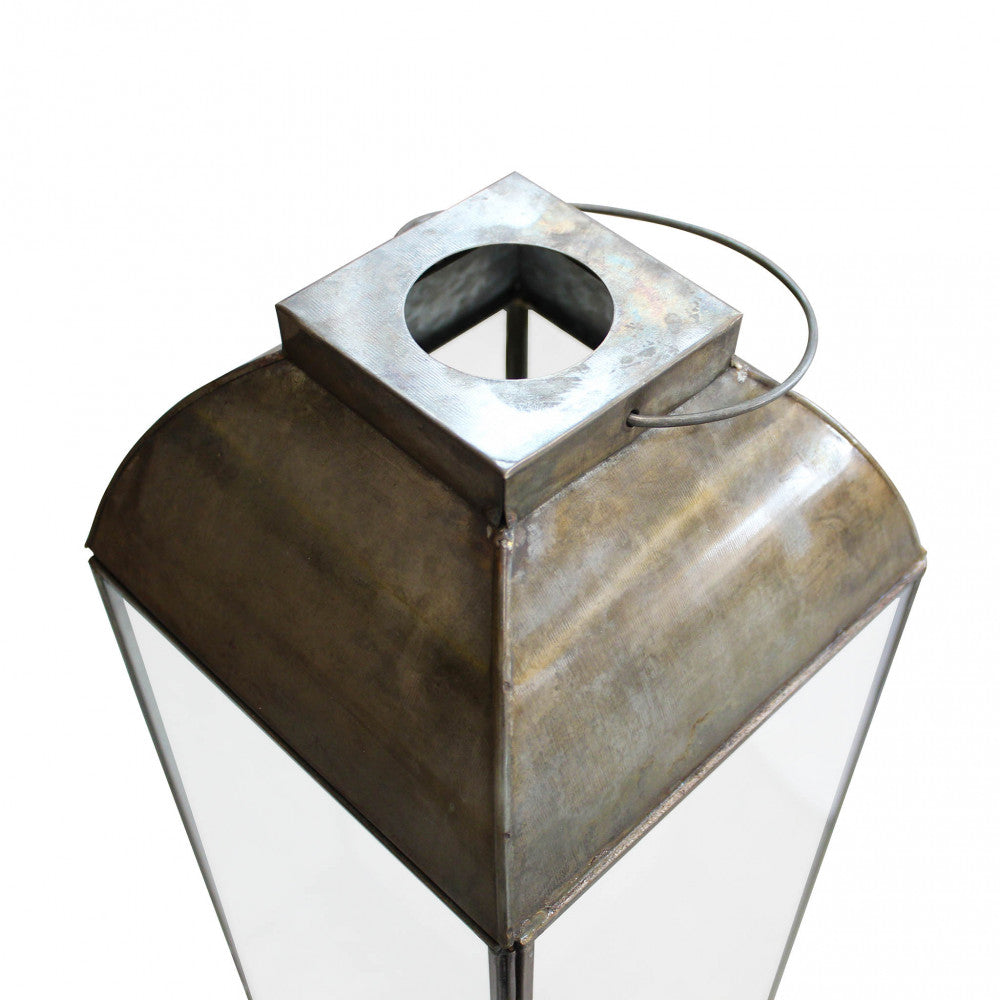 Lanterna Karrie Grande, alta 83 cm, in metallo bronzo per arredo esterno panoramica alta