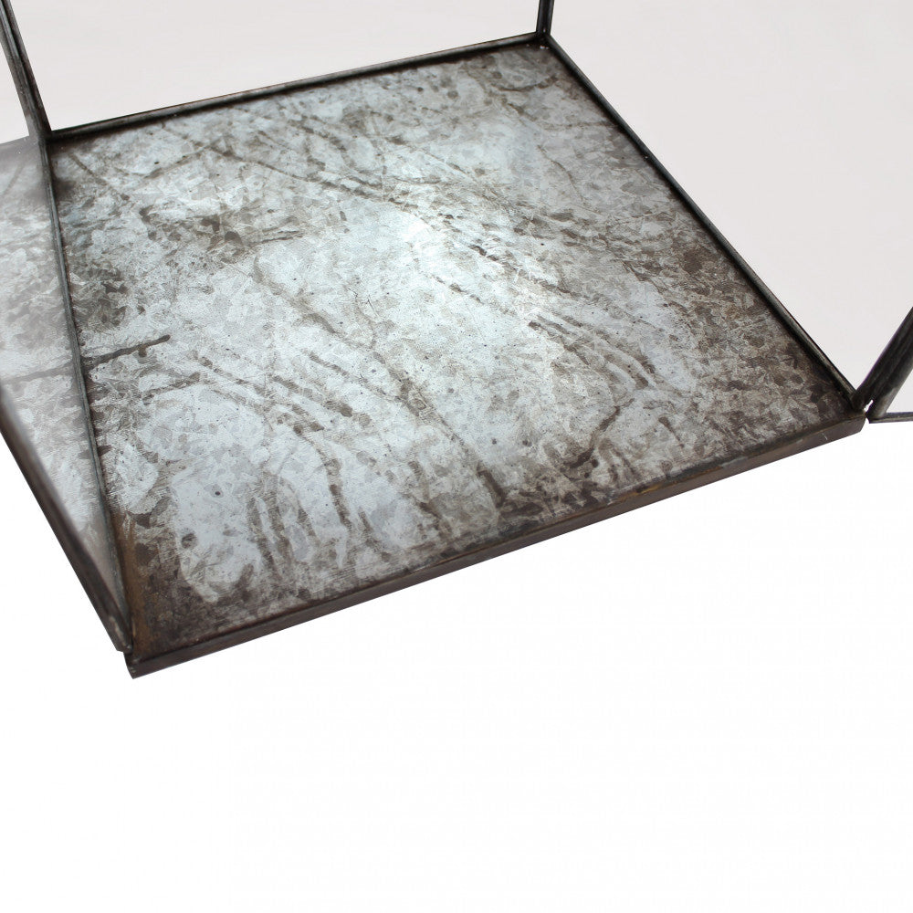 Dettaglio del vetro e della base della Lanterna Keisha Grande