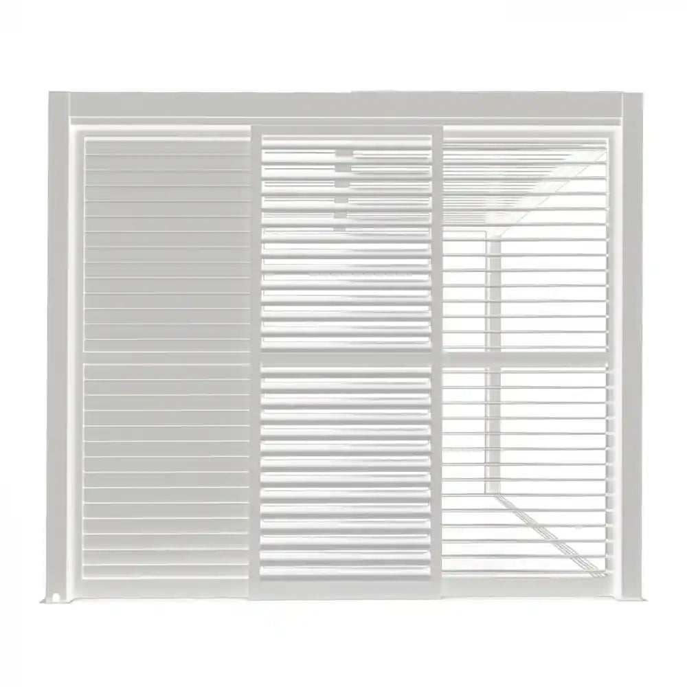 Laterale scorrevole bianco 3 metri pergola bioclimatica con lamelle orientabili