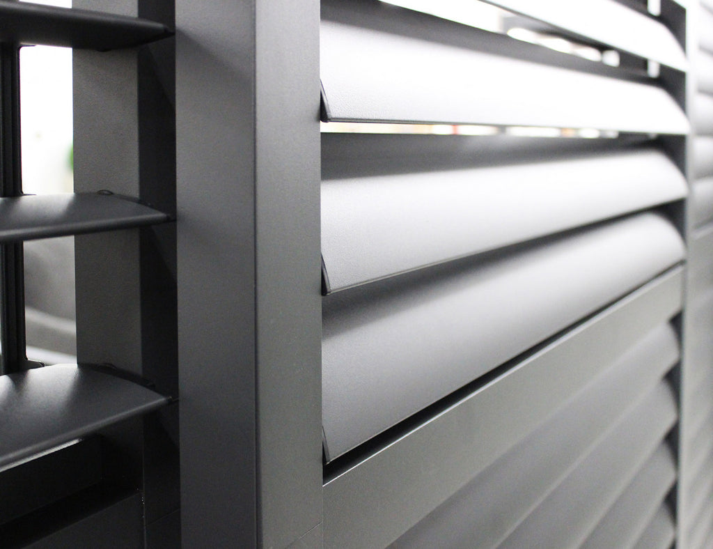 Laterale scorrevole a lamelle orientabili per pergola bioclimatica 4m antracite by Albert