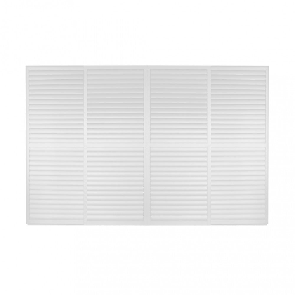 Dettaglio lamelle orientabili in alluminio bianco del laterale scorrevole per pergola bioclimatica by Albert