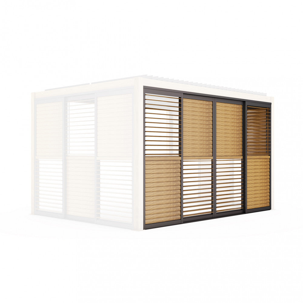 Laterale scorrevole in vetro e alluminio antracite per pergola bioclimatica 3m by Albert