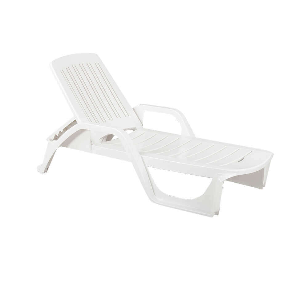 Lettino outdoor Cosma con braccioli e ruote