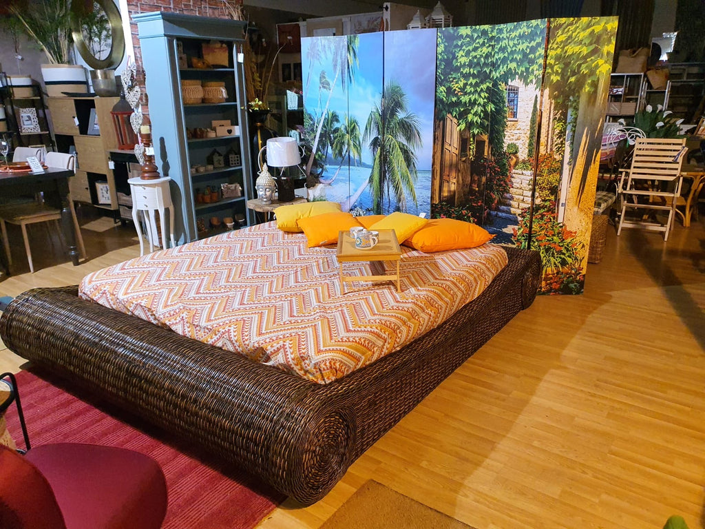 Letto ecologico con struttura tatami.