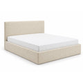 Letto imbottito Semplice 160x200 cm beige con contenitore - NN-SEM-FUR-BED-BEI-591
