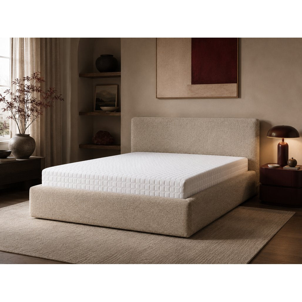 Letto imbottito Semplice 160x200 cm beige con contenitore - NN-SEM-FUR-BED-BEI-591 - foto 2