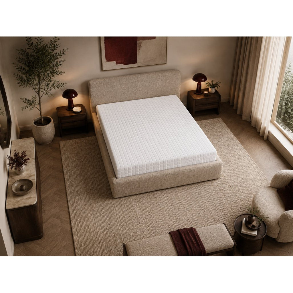 Letto imbottito Semplice 160x200 cm beige con contenitore - NN-SEM-FUR-BED-BEI-591 - foto 3