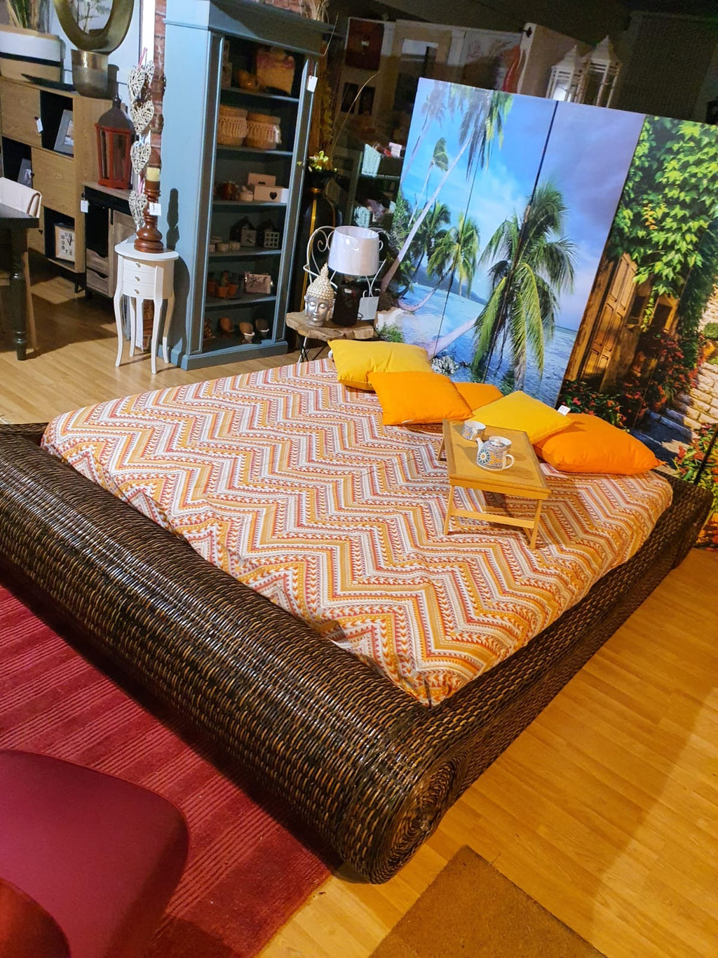 Letto modello futon in midollino