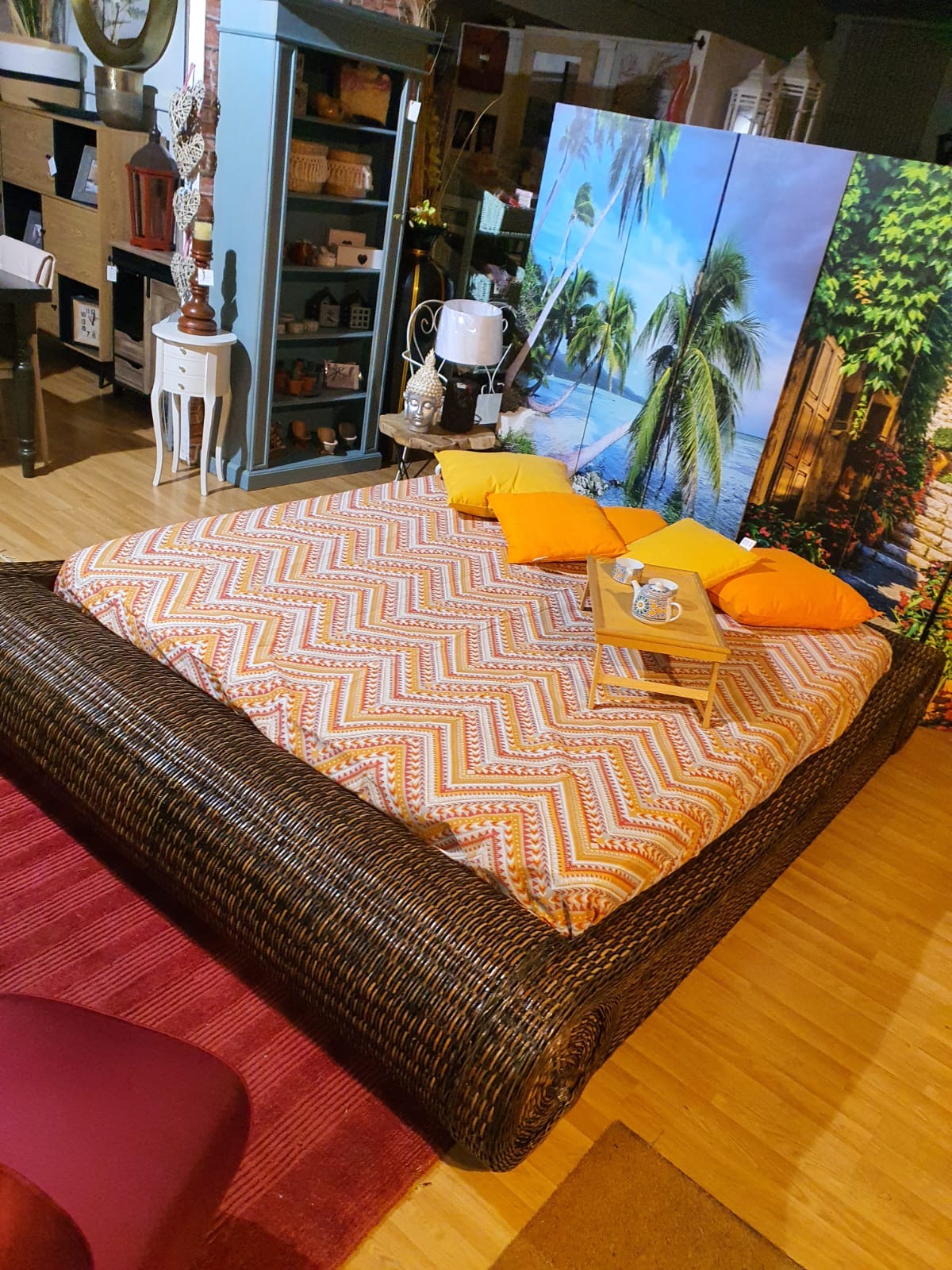 Letto modello futon in midollino