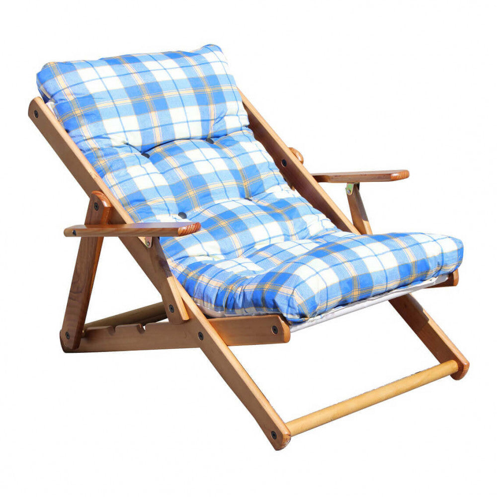 POLTRONA 3 POSIZIONI RELAX MIELE CON CUSCINO