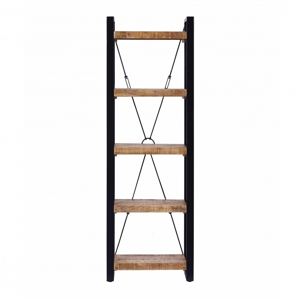Vista posteriore della libreria Alberic su sfondo bianco, che illustra il design strutturale freestanding.