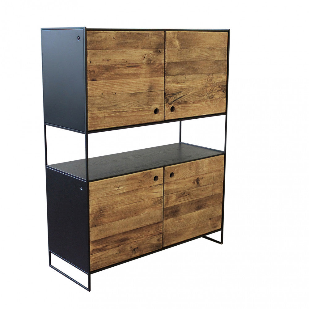 Mobile credenza ANSELM, vista angolare isolata su fondo bianco che evidenzia la struttura geometrica.
