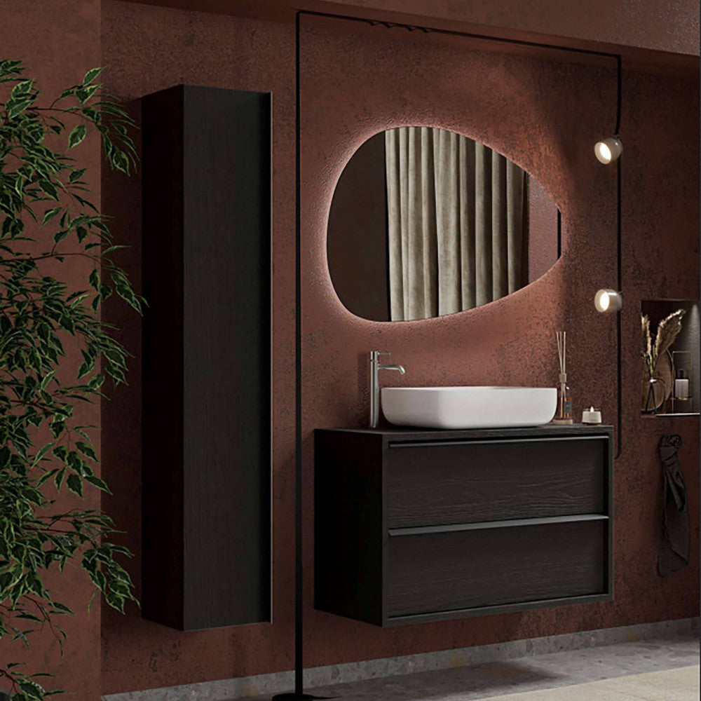 Mobile Bagno Sospeso Francesco 92 cm Nero Bruciato - ML802414 - foto 5