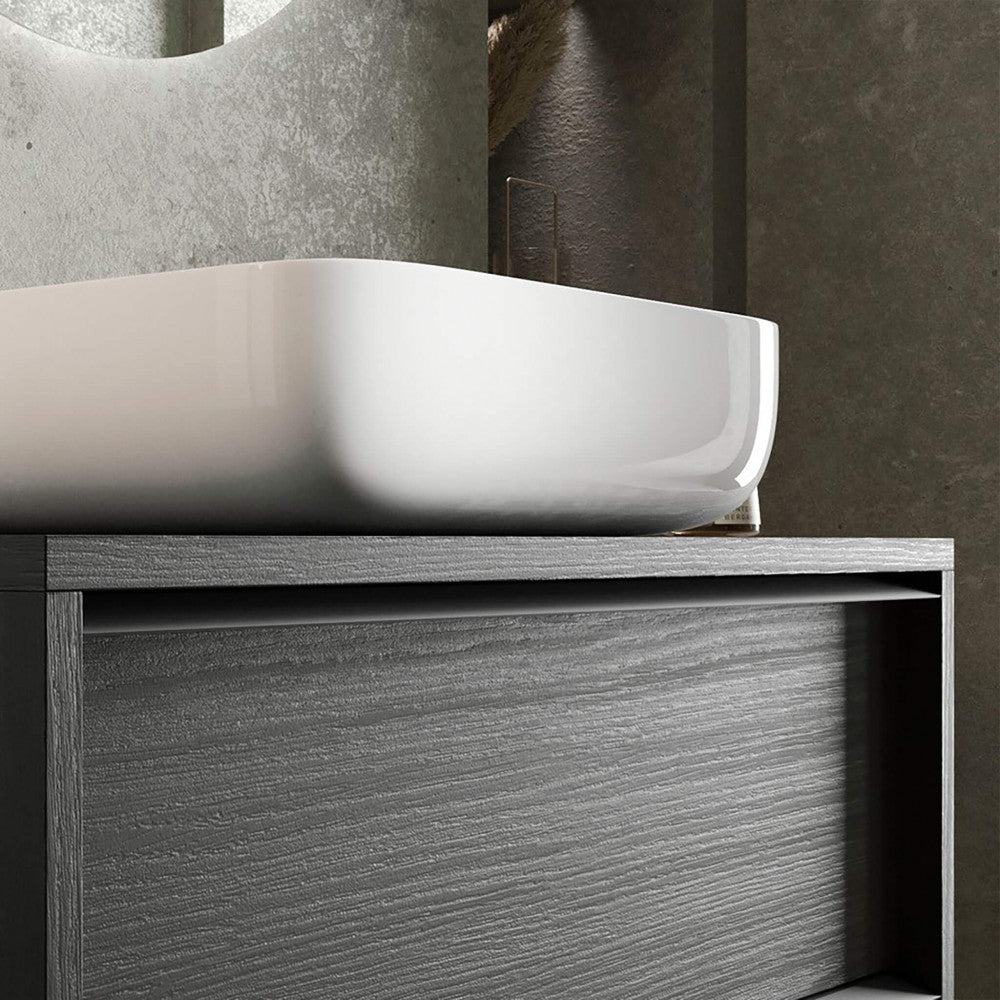 Mobile Bagno Sospeso Francesco 92 cm Nero Bruciato - ML802414 - foto 6