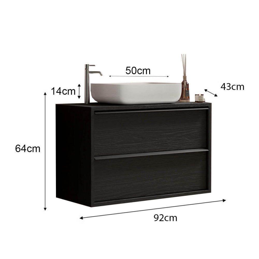 Mobile Bagno Sospeso Francesco 92 cm Nero Bruciato - ML802414 - foto 7
