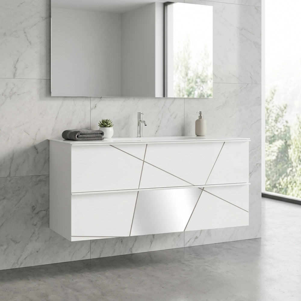 Mobile Bagno Sospeso Leonardo 100 cm Bianco Lucido - ML802420