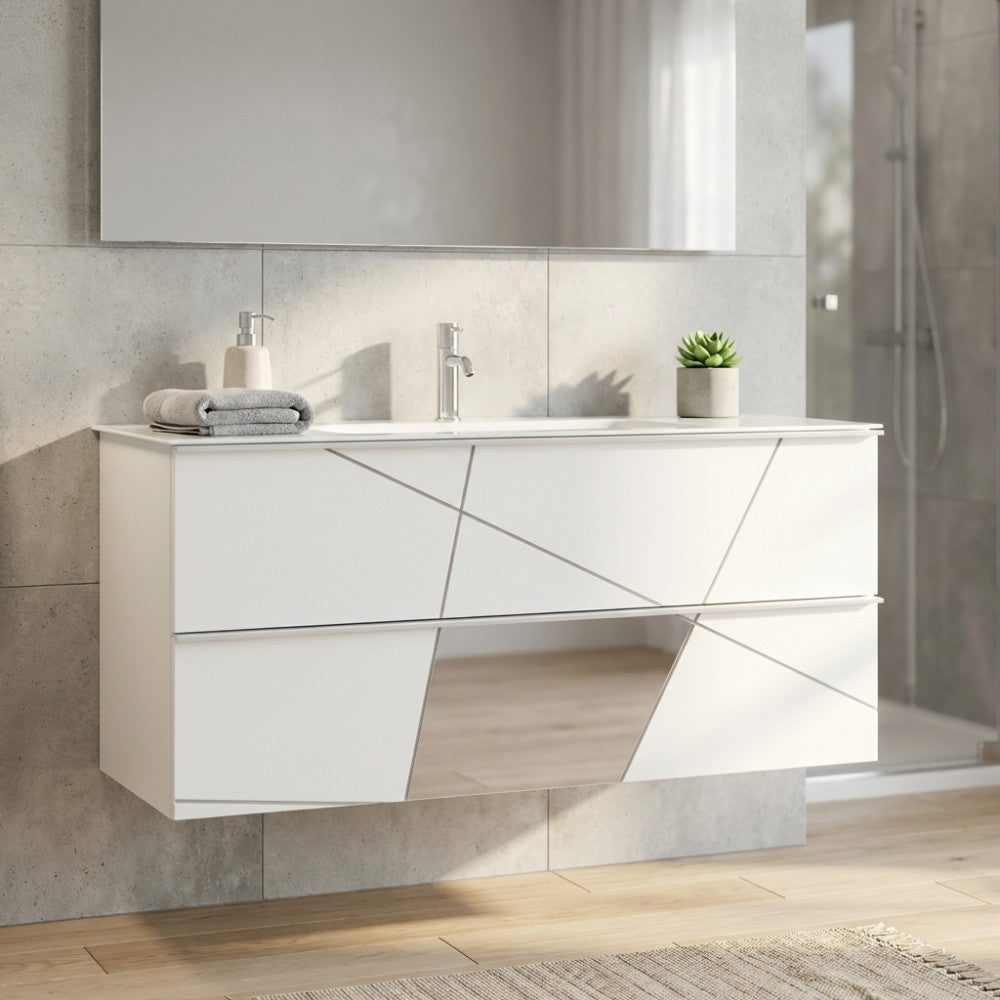 Mobile Bagno Sospeso Leonardo 100 cm Bianco Lucido - ML802420 - foto 2