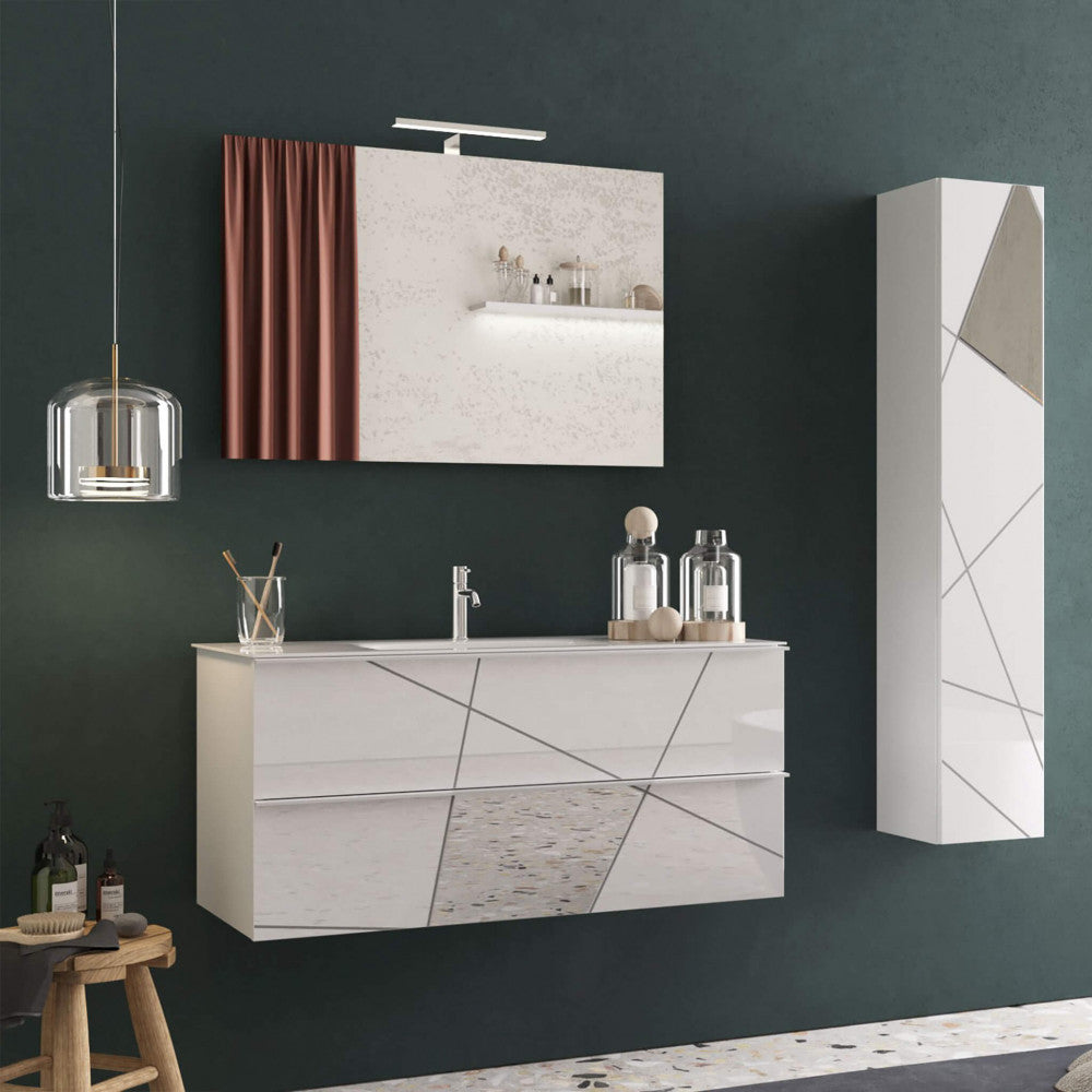 Mobile Bagno Sospeso Leonardo 100 cm Bianco Lucido - ML802420 - foto 4