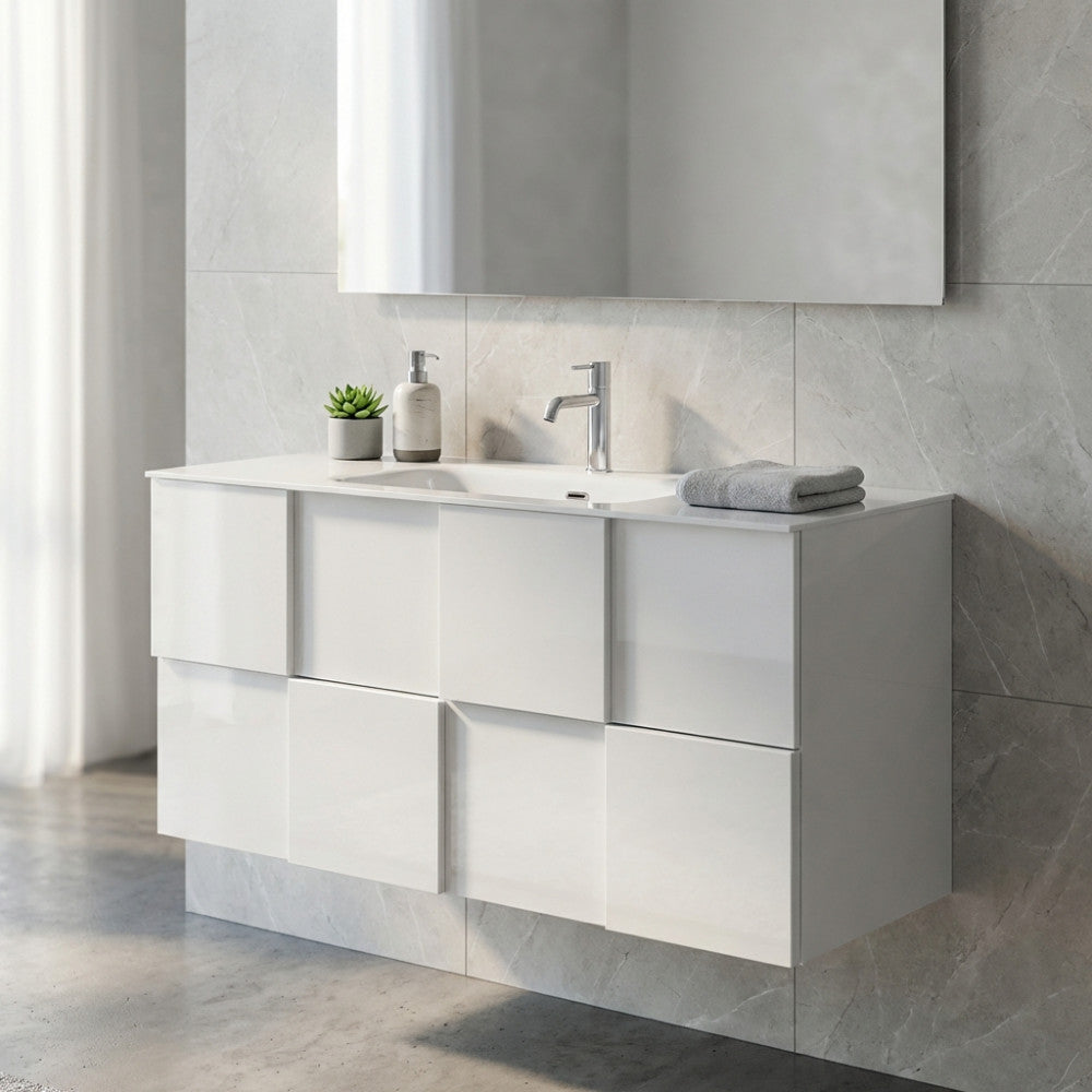 Mobile Bagno Sospeso Lorenzo 100 cm Bianco Lucido - ML802417 - foto 2