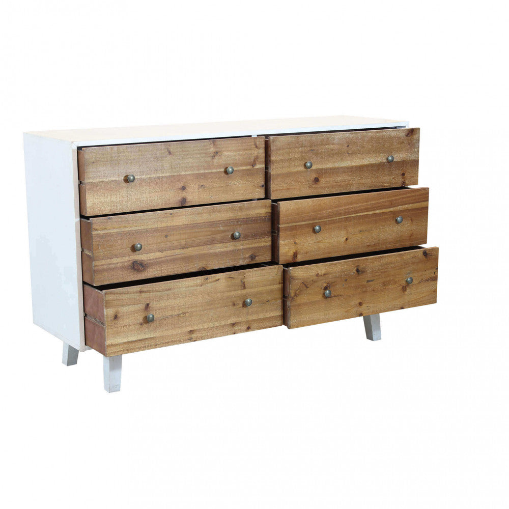 Cassettiera in legno con cassetti aperti per mostrare la capienza interna.