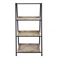 Mobile libreria Braiden compatto in legno marrone e struttura in ferro nero | Albert Stock