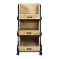 Mobile libreria Buster compatto in legno marrone e struttura in ferro nero | Albert Stock