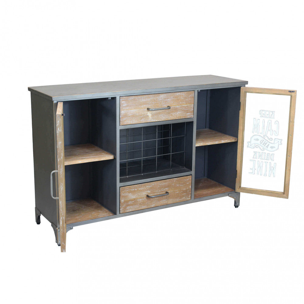 Dettaglio del Mobile Christian, un arredo robusto in legno e metallo ideale per esporre e organizzare | Albert Stock