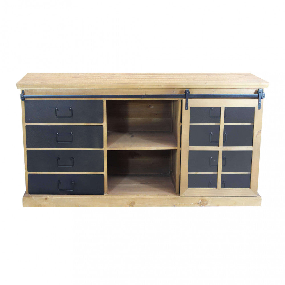 Credenza moderna Mobile Cordell per soggiorno e sala da pranzo, con ampio spazio di archiviazione | Albert Stock