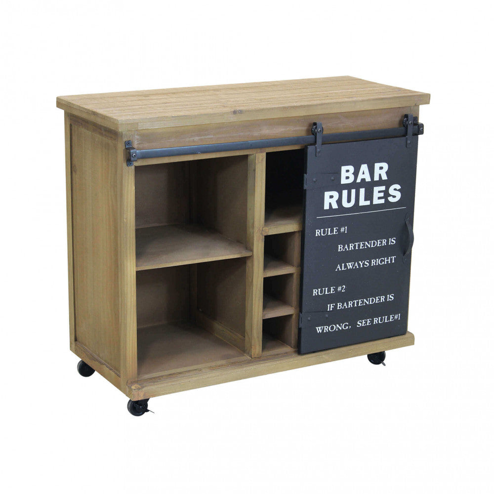 Mobile Curt credenza in legno marrone e struttura in acciaio nero, stile industriale | Albert Stock