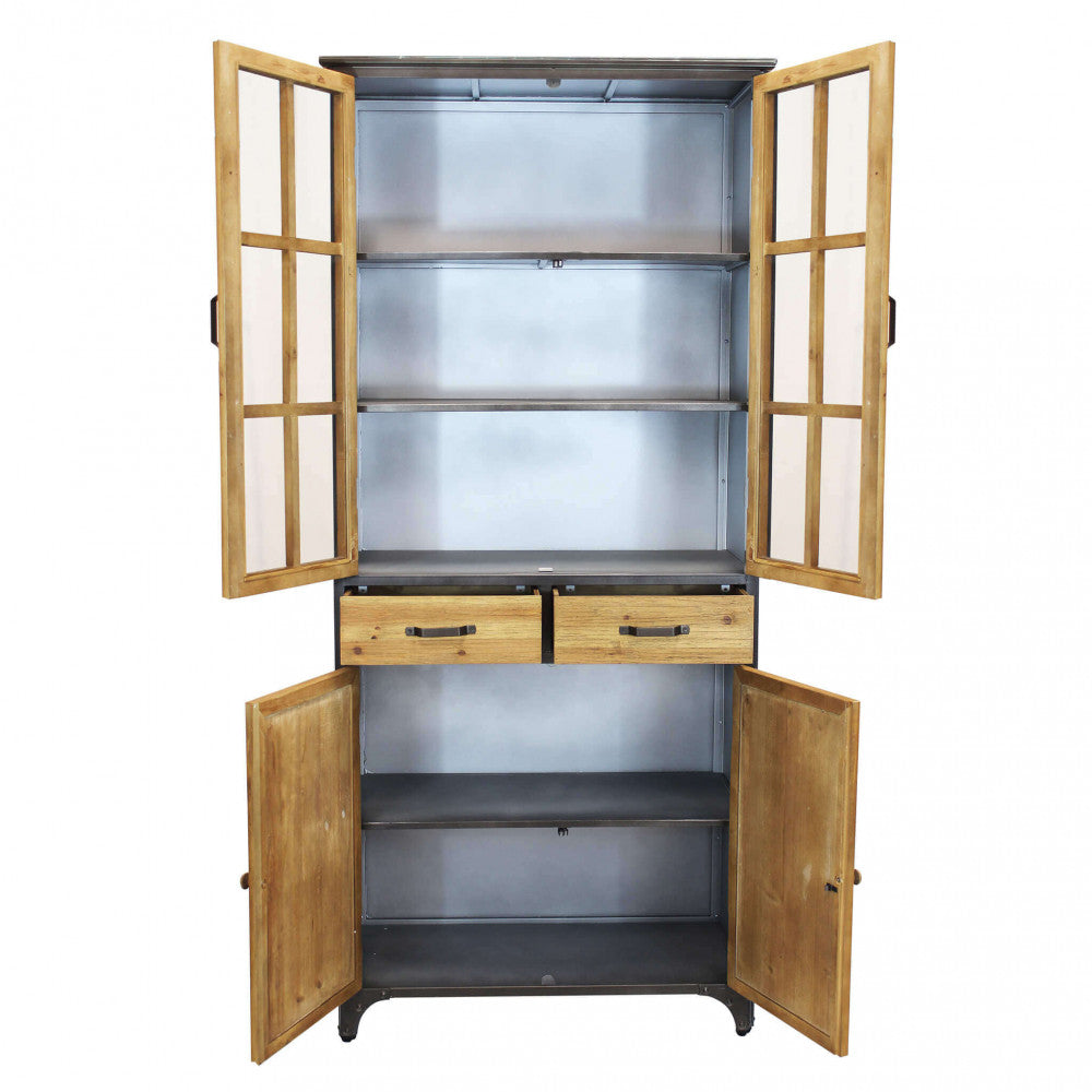 Dettaglio del Mobile Cyrus, un arredo robusto in legno e metallo ideale per esporre e organizzare | Albert Stock