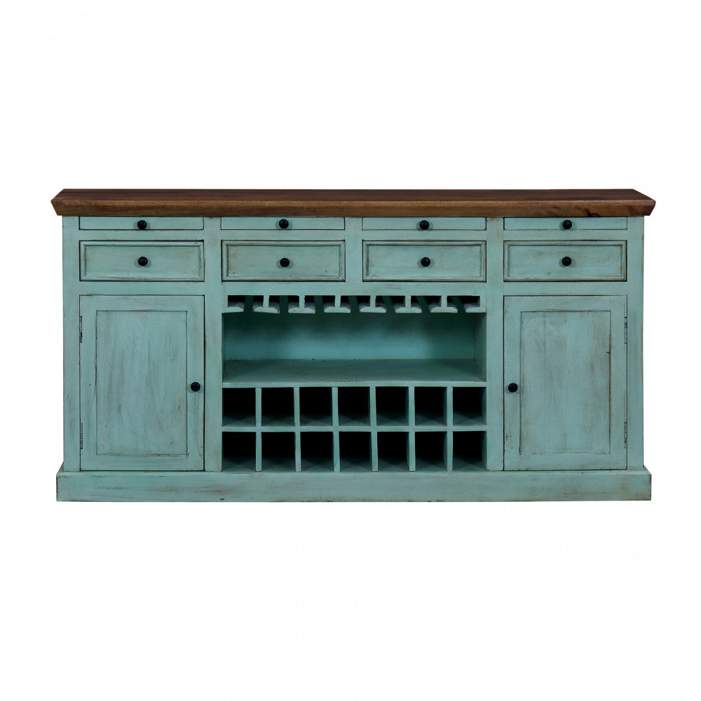 Vista frontale completa della credenza Gordon a porte chiuse, con focus sulla simmetria del design.